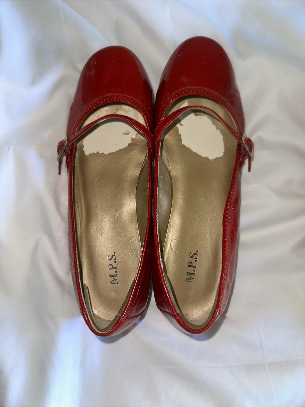M.P.S. Red Patent Mary Jane Ballet Flats